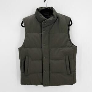 Japanese Uniqlo burnt green puffer down filled vest size L Gorpcore minimalist
